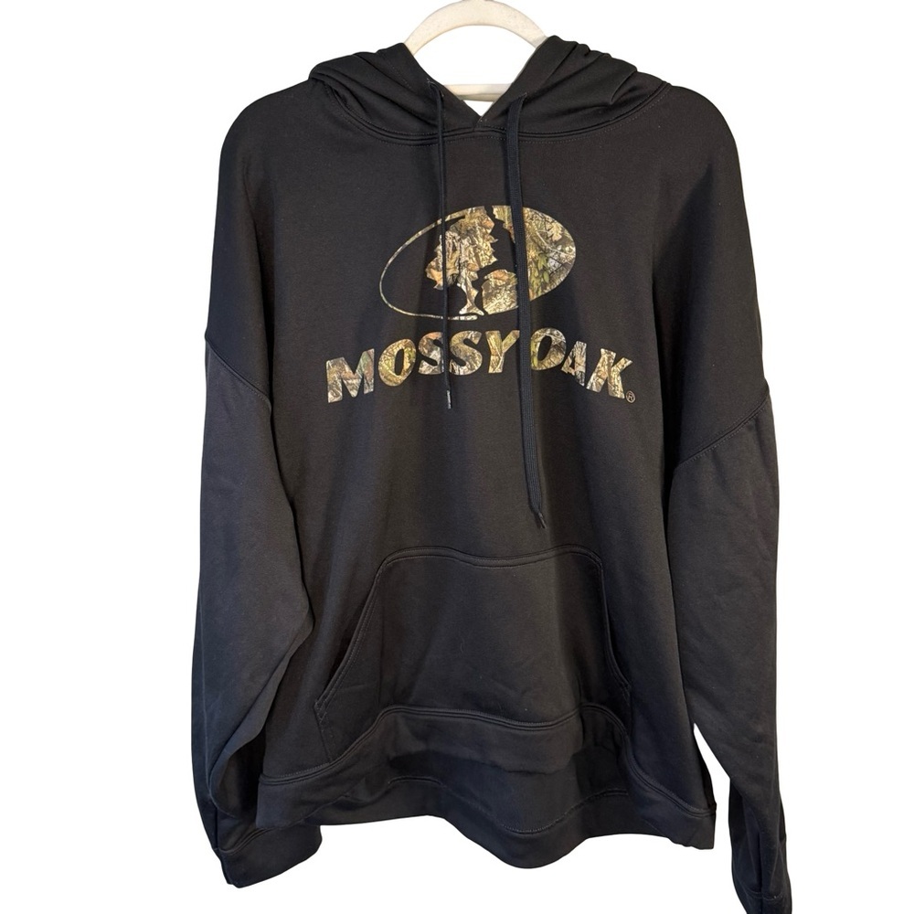 Mossy Oak Black Camo Fleece Pullover Size XL Casual Streetwear Athleisure